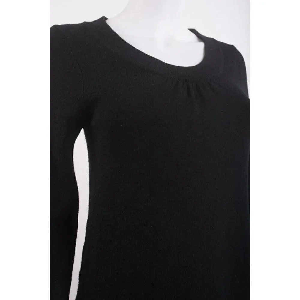 Boden Womens Knit Sweater Dress UK 10 US 6 Black 3/4 Sleeve scoop neck